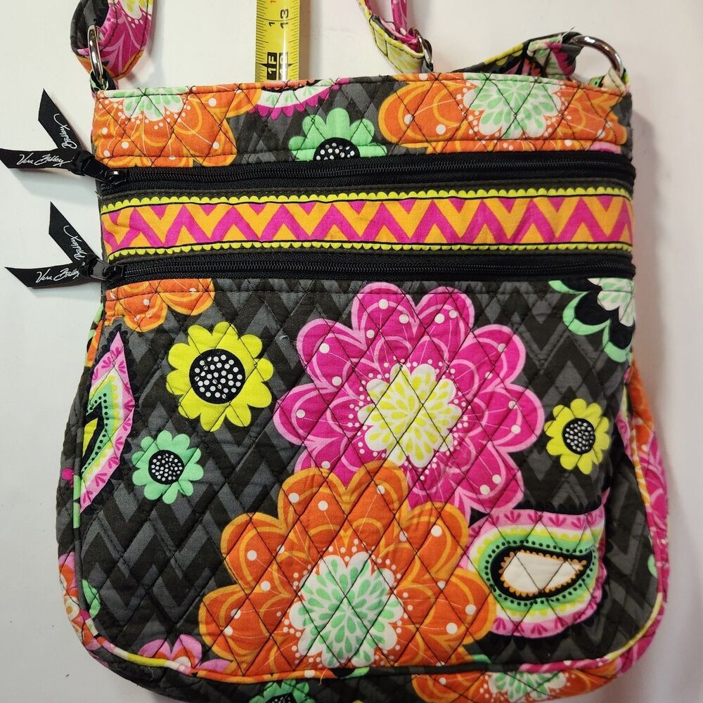 Vera Bradley Crossbody Bag Purse Ziggy Zinnia Floral Quilted Travel Handbang - Picture 10 of 14